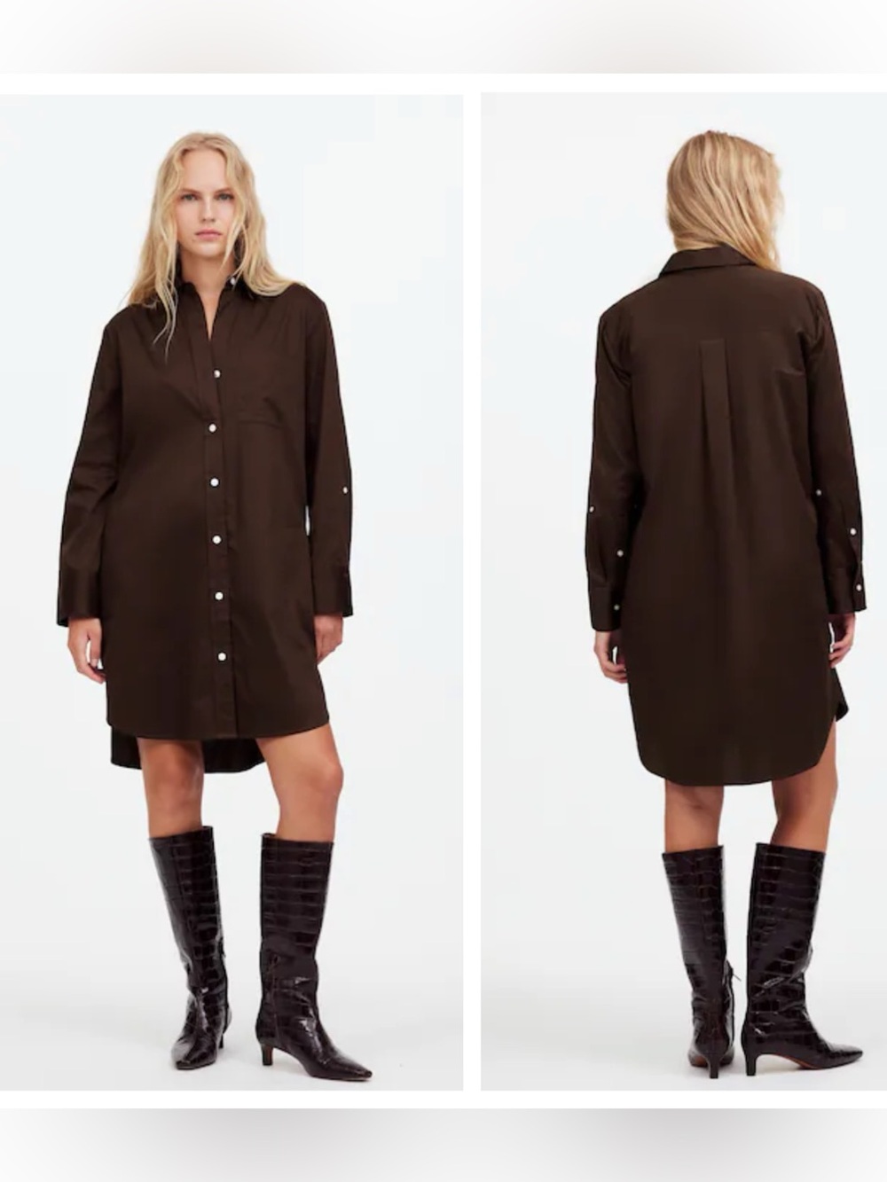 Madewell Y-Neck relaxed shirtdress.